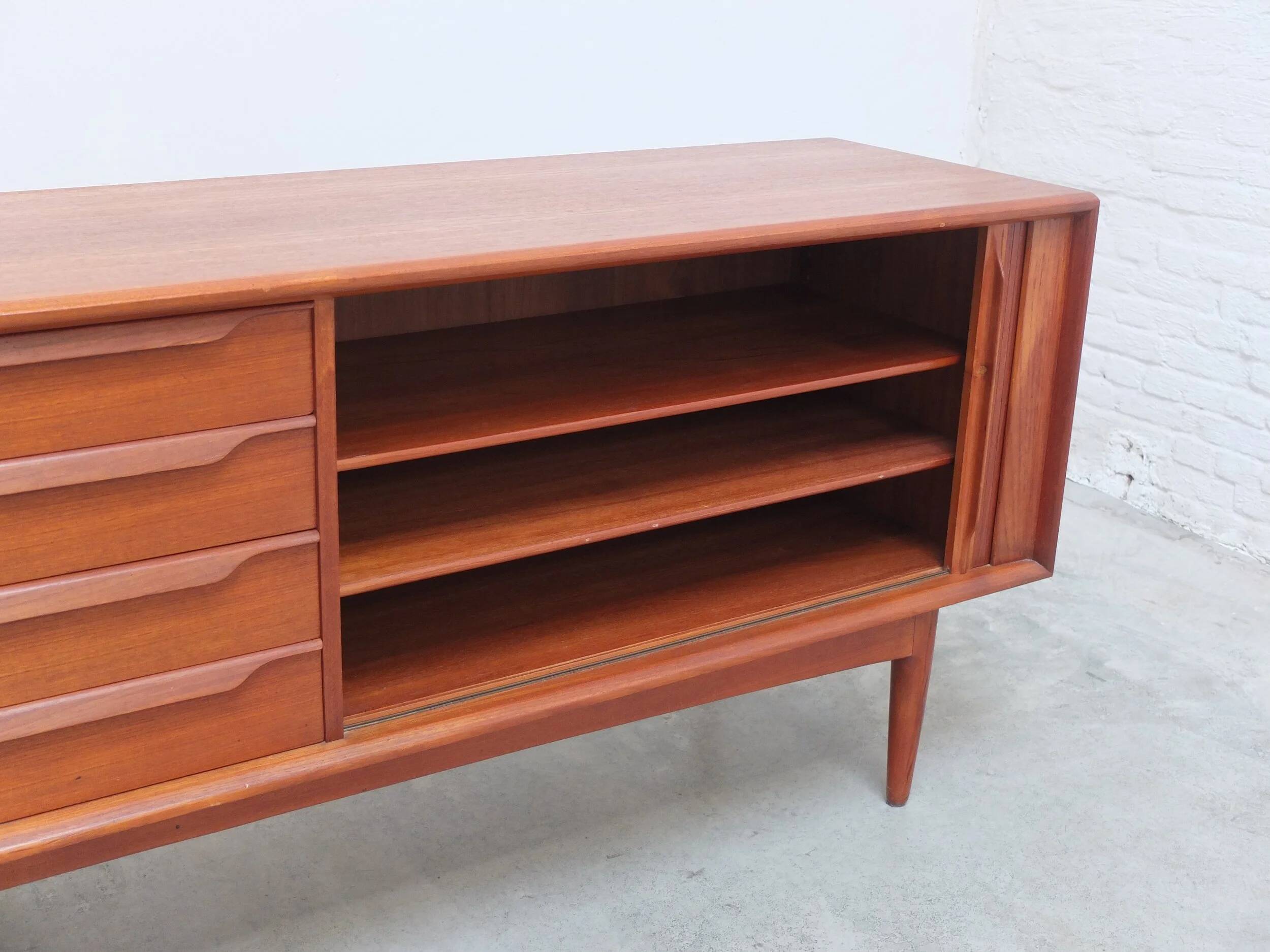 Danish sideboard with tambour doors by Bernhard Pedersen & Søn, 1960s
