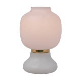 Lampe en bois et verre opalin