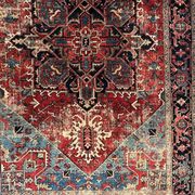 Ancient Heriz Carpet – Cobalt Blue & Indigo – 330 x 218 cm