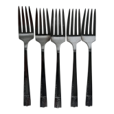 5 art deco silver metal forks