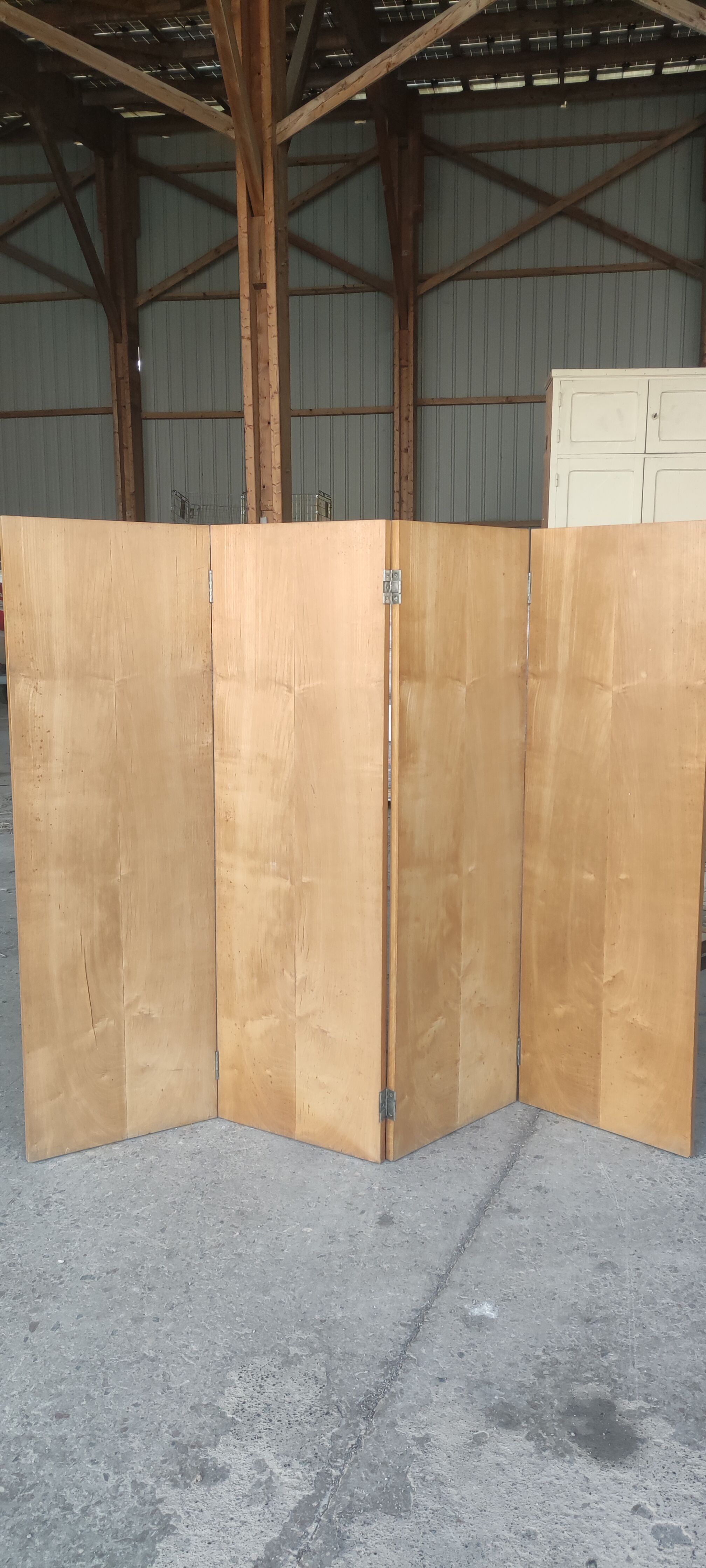 Screen 4 ventaux in elm veneer year 40-50