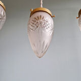 Frosted crystal suspension (3 available), early 20th century.