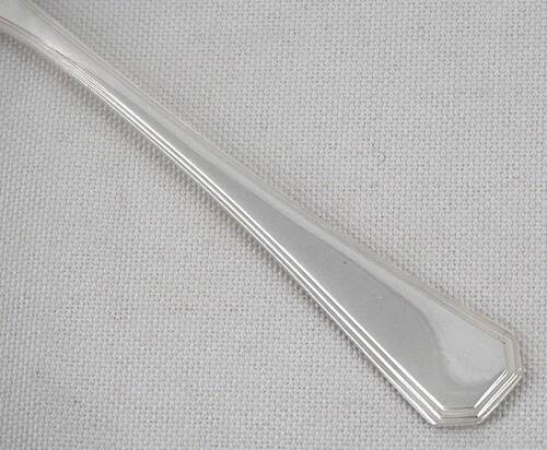 Christofle America, Art Deco fish service cutlery set, silver-plated, 2 pieces.