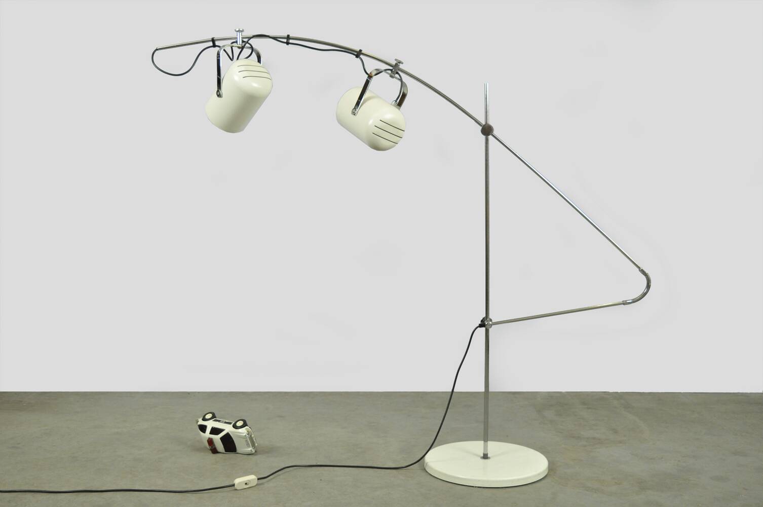 Vintage white Sorrento floorlamp by Copini & Posthuma for Gepo, Netherlands 1970s
