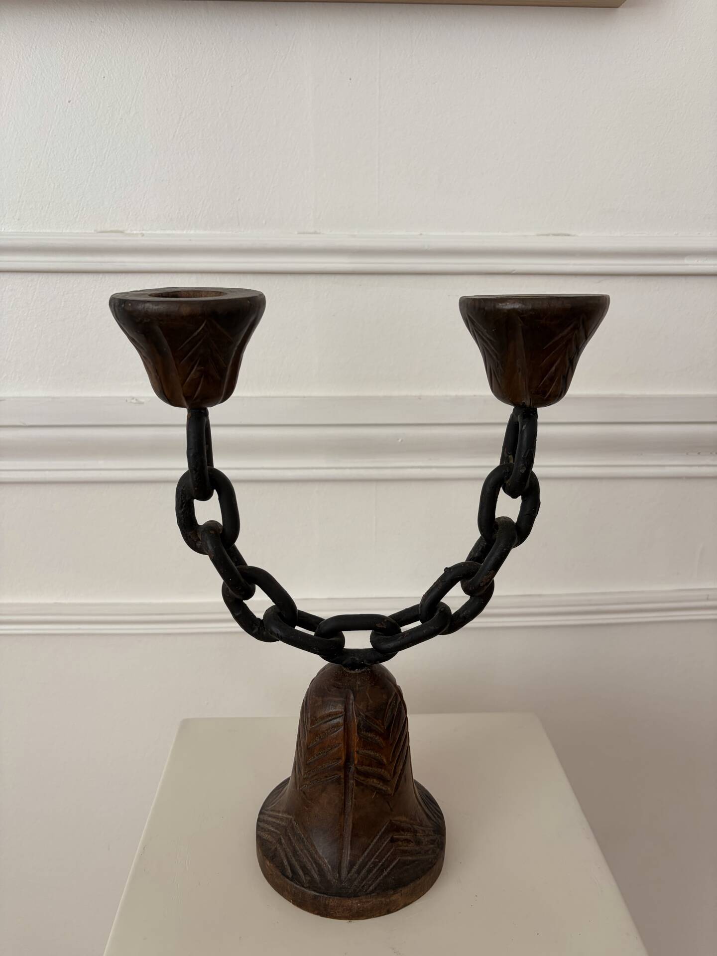 Brutalist pair of candlesticks