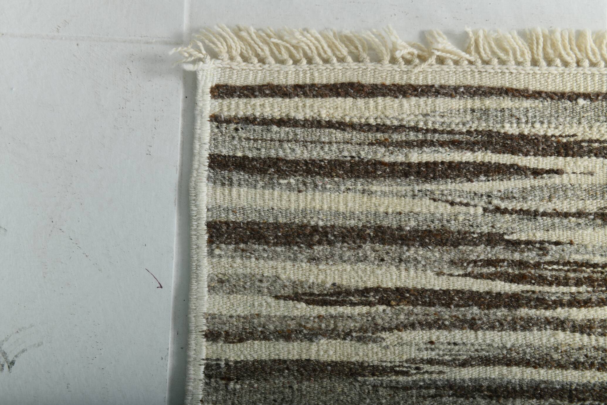 3x11 Brown & Beige Vintage Kilim Runner Rug, 84x330Cm
