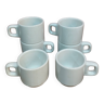 lot de 6 tasses à café bistrot empilables en porcelaine blanche Sarreguemines