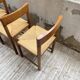 Set of 4 elm straw chairs from the 50s