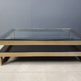 Vintage two tier belgochrom 23kt coffee table, 1970s