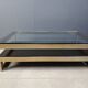 Vintage two tier belgochrom 23kt coffee table, 1970s