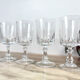 6 white wine glasses, Arques crystal, Louvre model