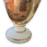 Vase in painted and gilded opaline animated scene