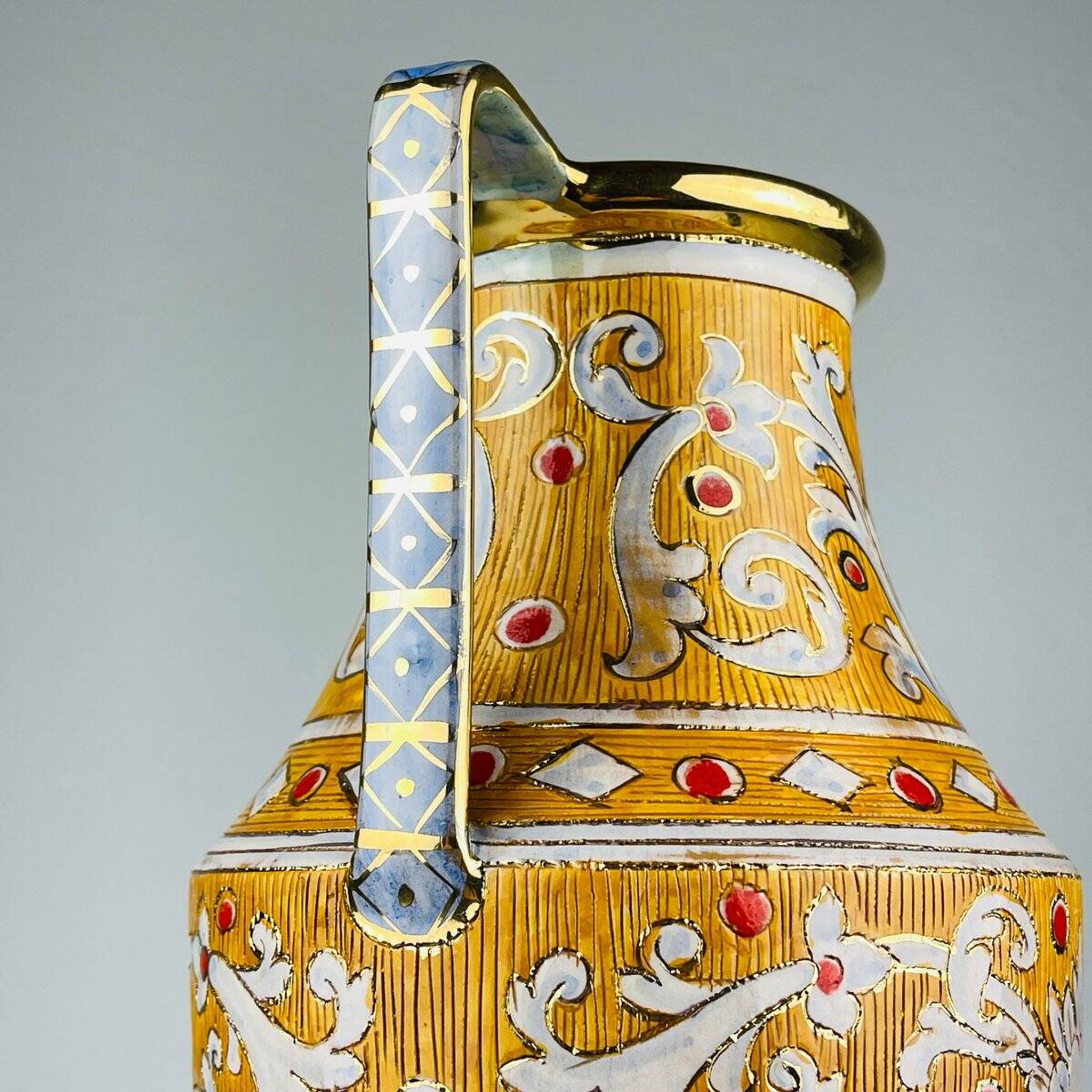 Antique ceramic vase by Serafino Volpi for Deruta, Italy, 1950s.