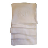 5 serviettes en coton monogrammé