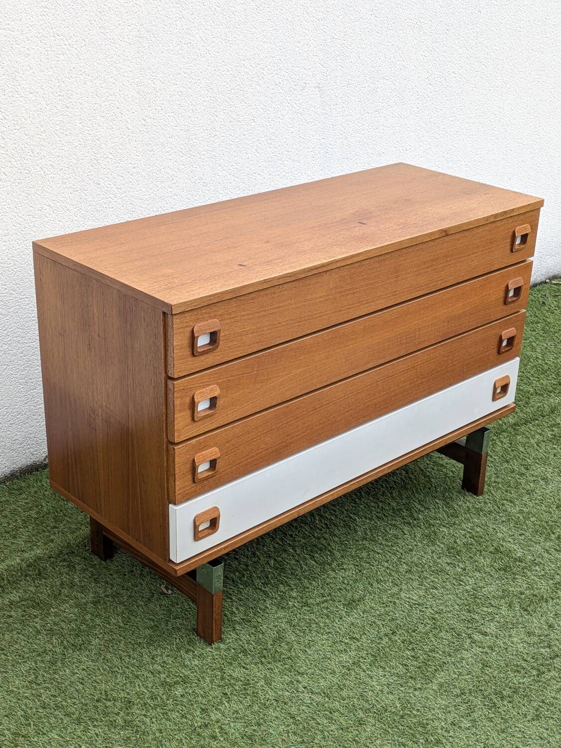 Commode scandinave vintage 1960 Teck & chrome