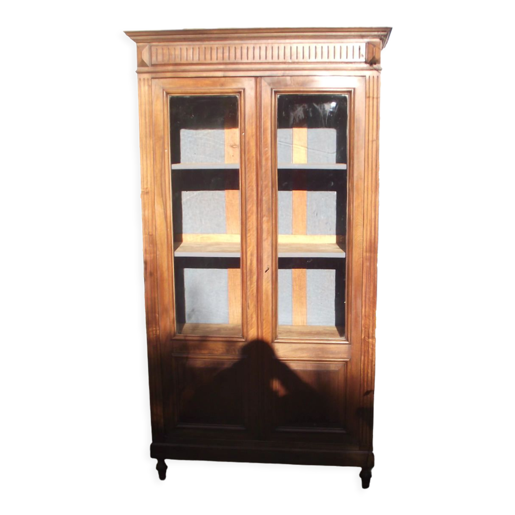 Solid walnut bookcase late 19th early 20th