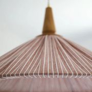 Suspension ELEONORE — 60 cm, lin et coton rayé terra