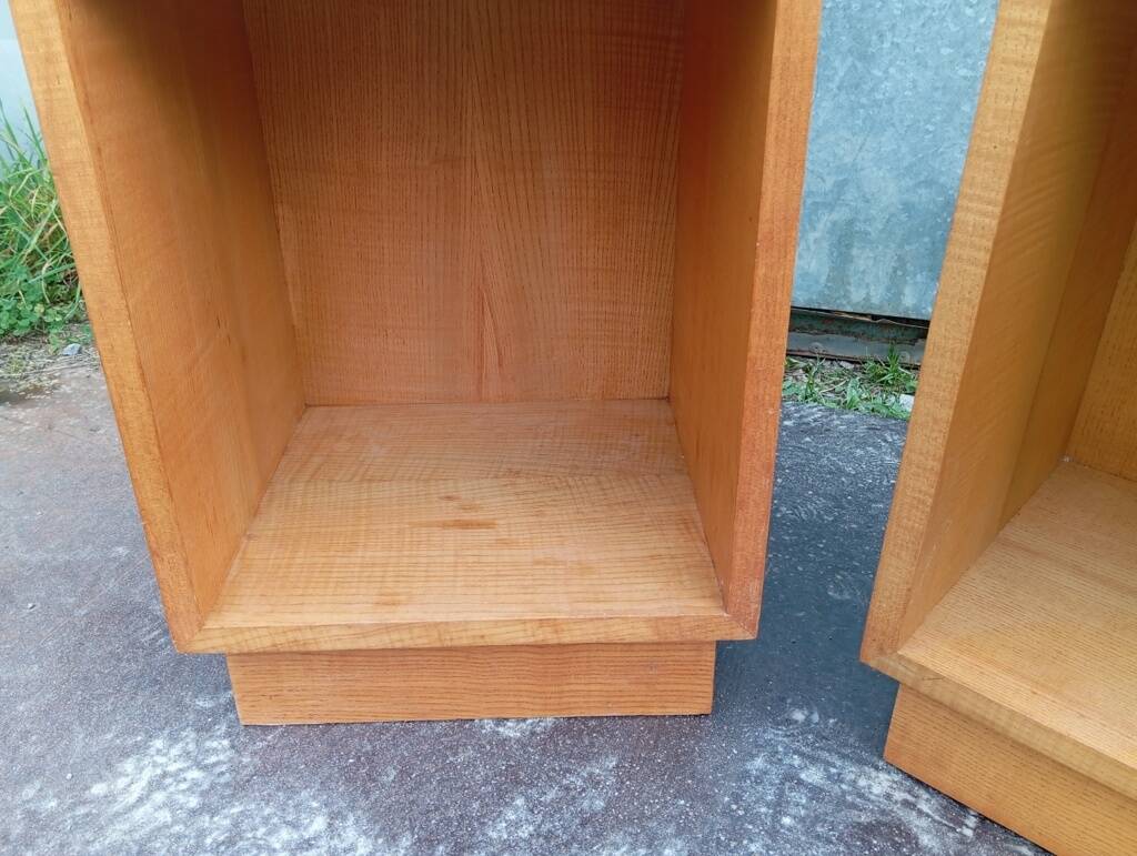 Pair of elm bedside tables