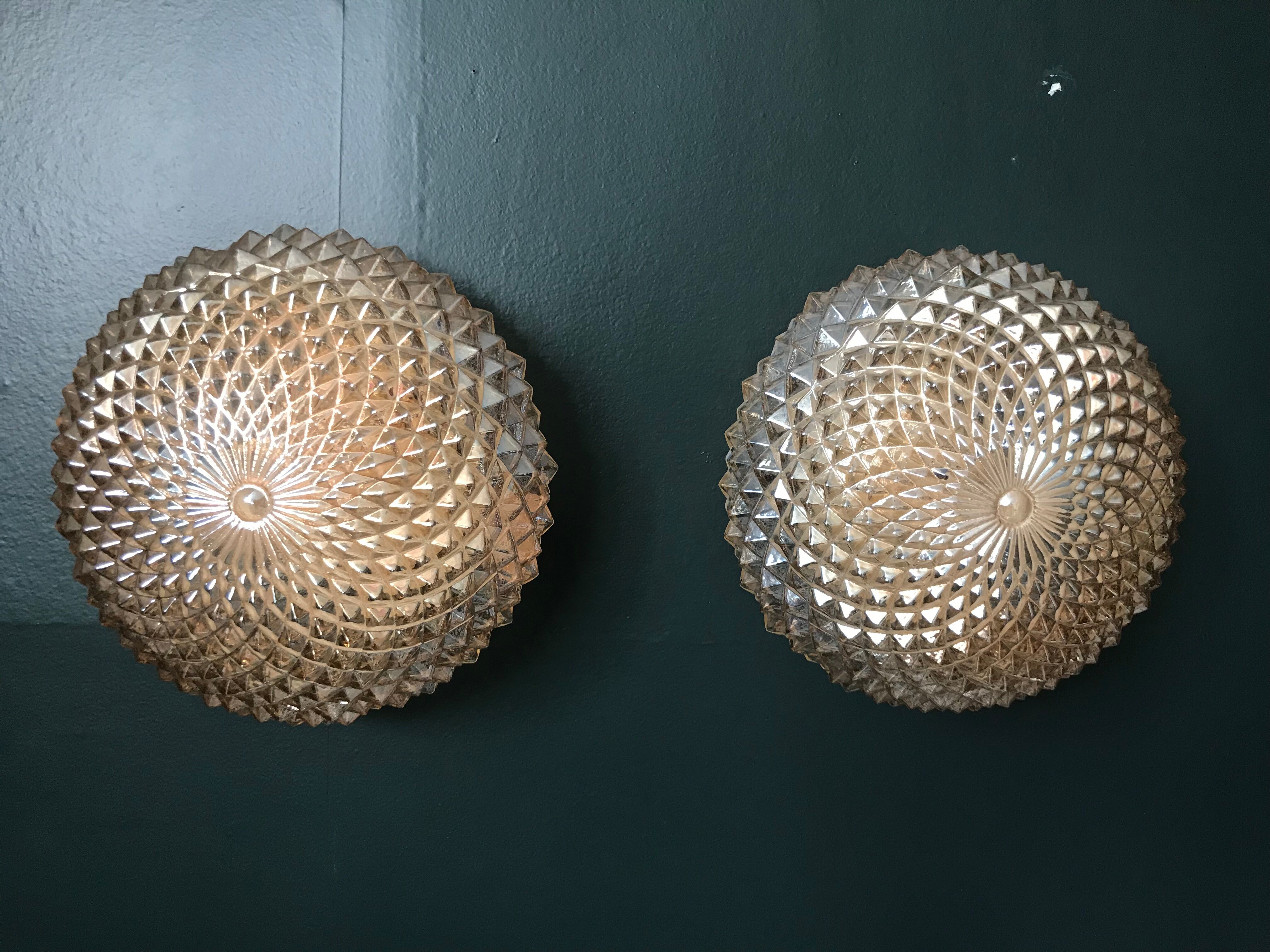 Pair of ceiling lamps