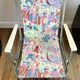 Colorful folding camping chair face pattern 70s