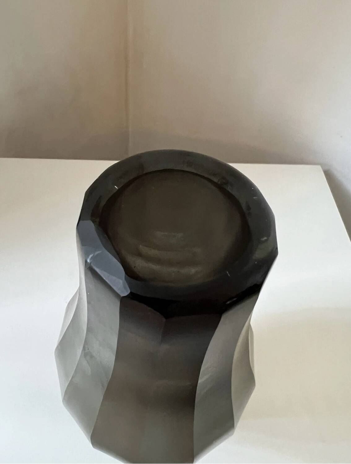Vintage frosted grey vase