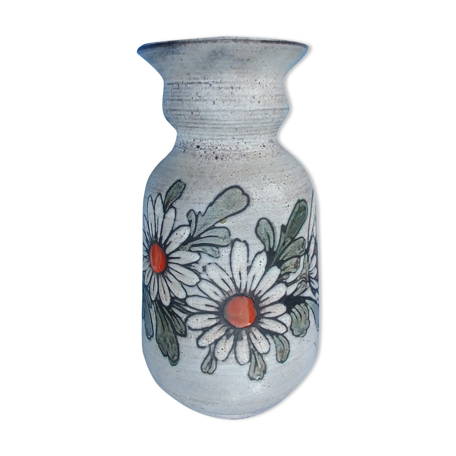 Vase Saint Paul Vallauris signed by Jacques Fonck and Jean Matéo Vintage decoration flowers 70s.