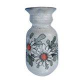 Vase Saint Paul Vallauris signé par Jacques Fonck et Jean Matéo Vintage décor fleurs années 70