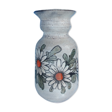 Vase Saint Paul Vallauris signed by Jacques Fonck and Jean Matéo Vintage decoration flowers 70s.