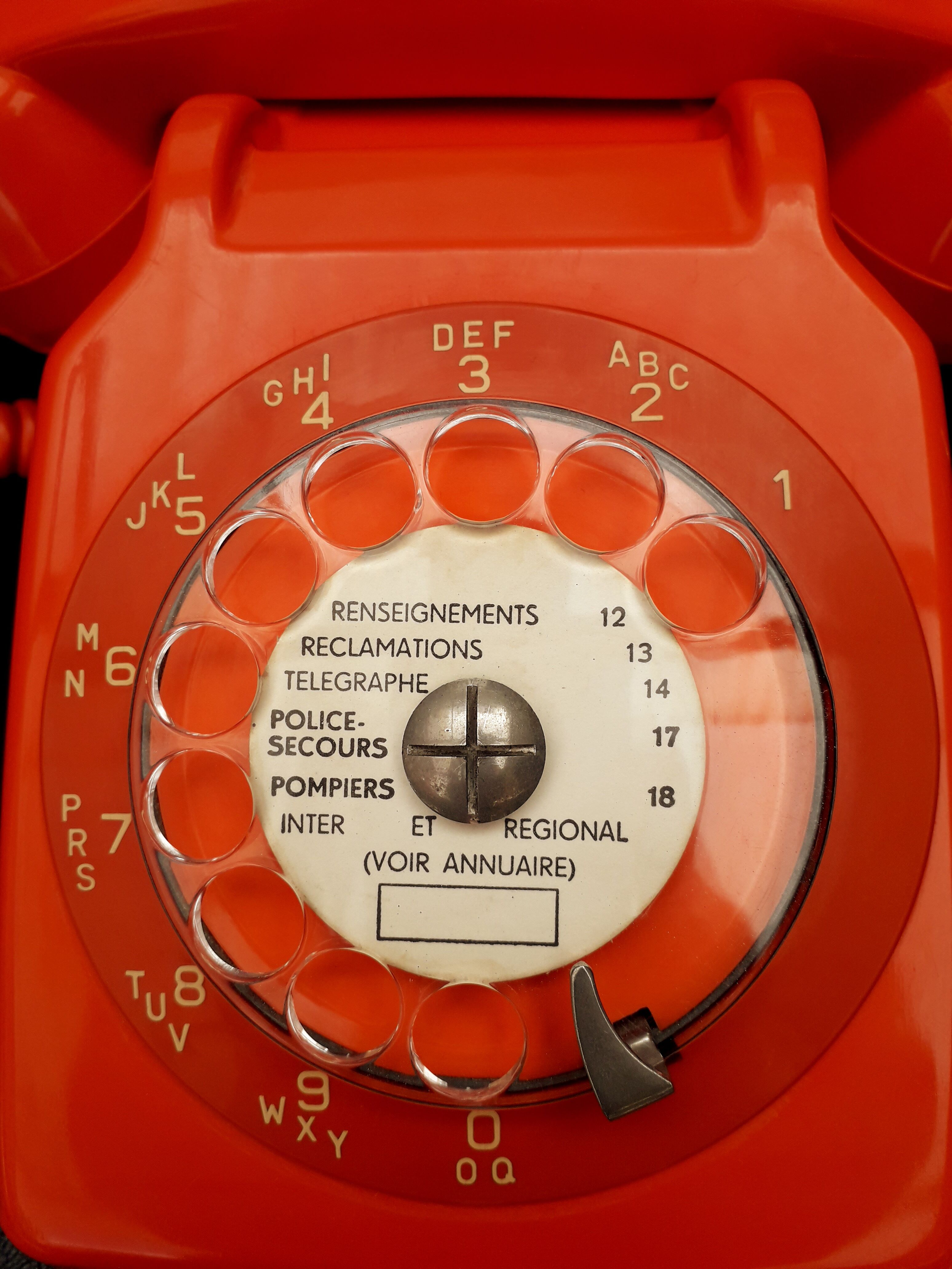 Old Vintage Orange Phone S63 Socotel