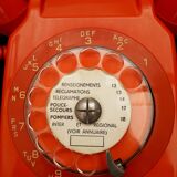 Old Vintage Orange Phone S63 Socotel