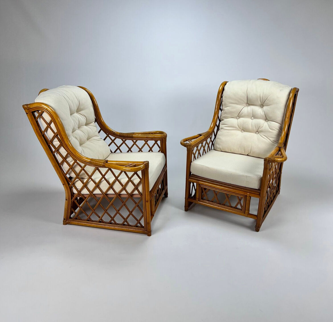 Bamboo armchairs lounge chairs