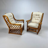 Bamboo armchairs lounge chairs