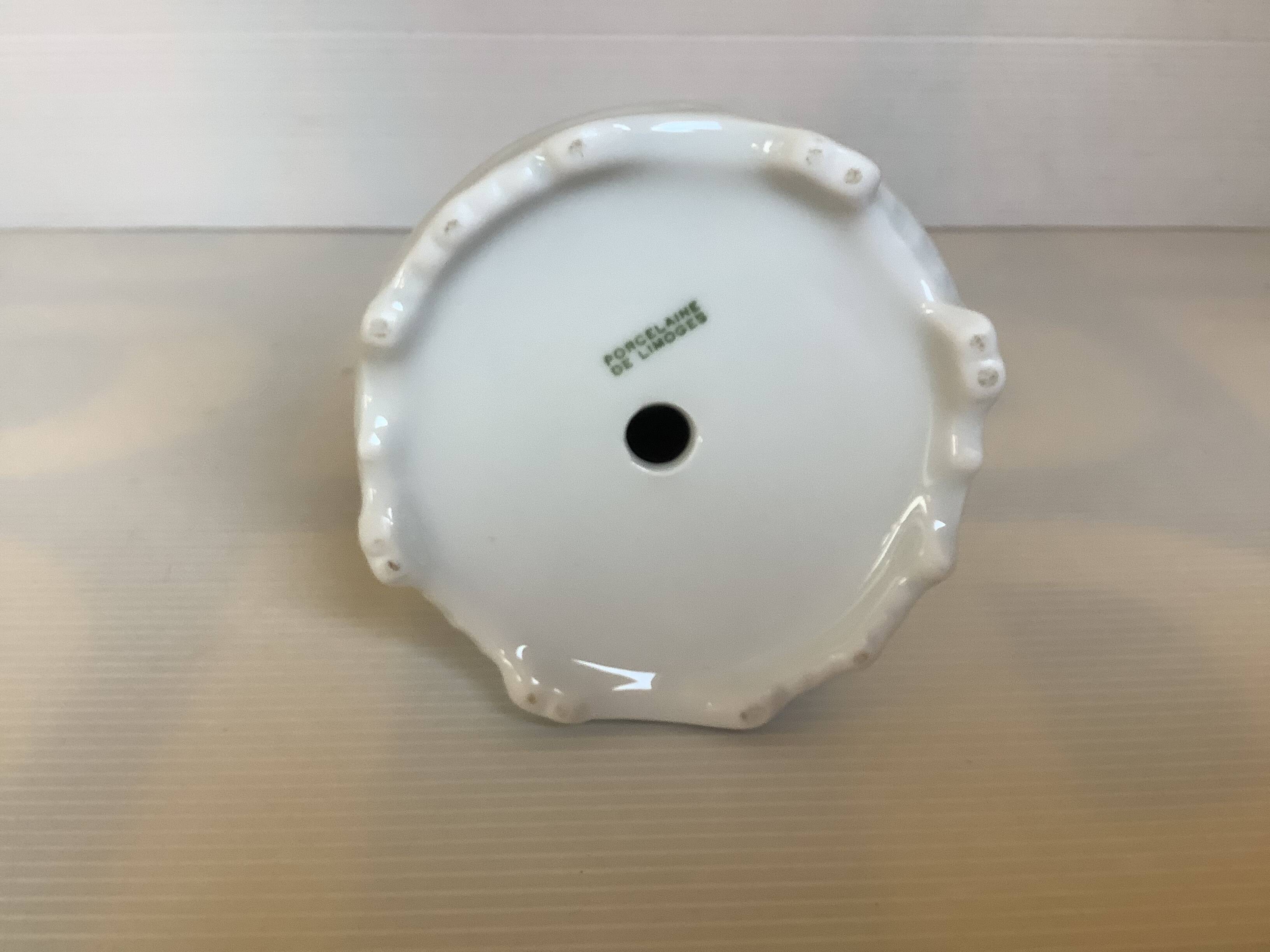 Limoges white porcelain candle holder