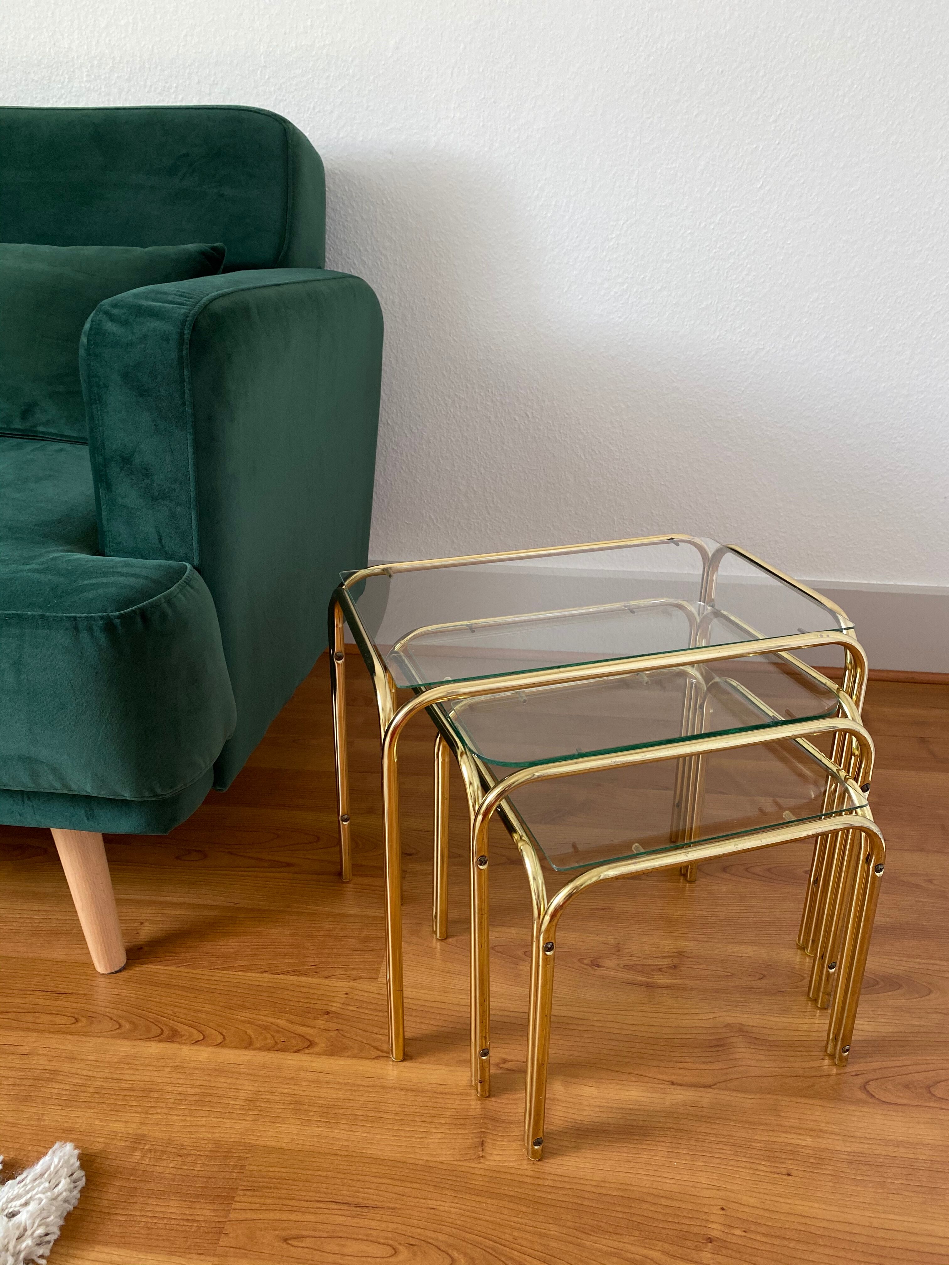 Golden metal tables