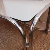 Mirror and chrome 70s glass coffee table