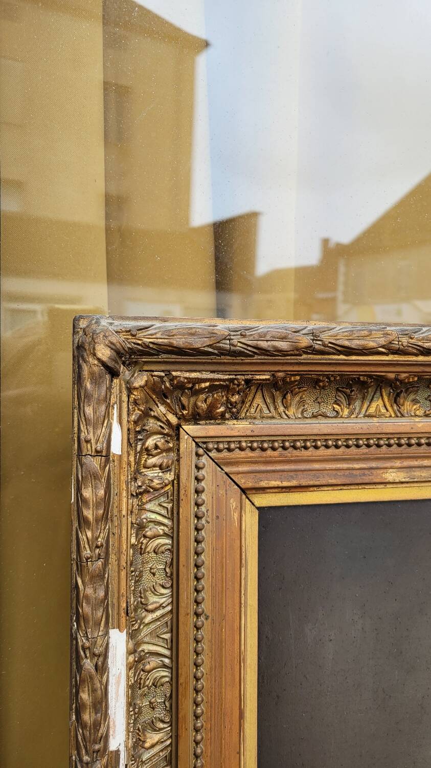 Oil on Canvas Portrait Painting of a Woman Framed 19th Century Signed