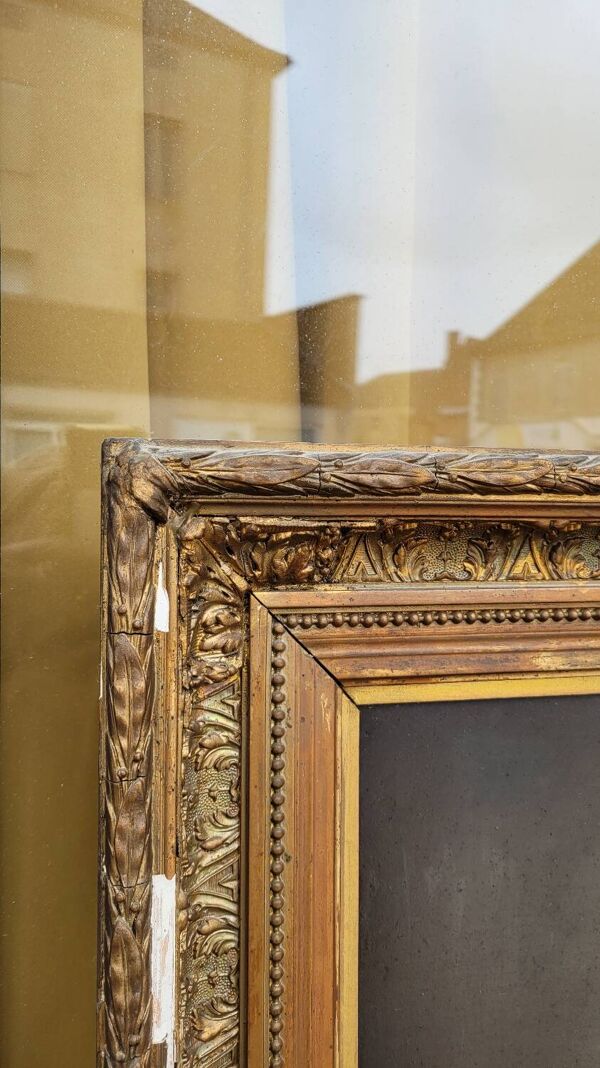 Tableau Portrait Huile sur Toile d'une Femme Encadré 19ème signé