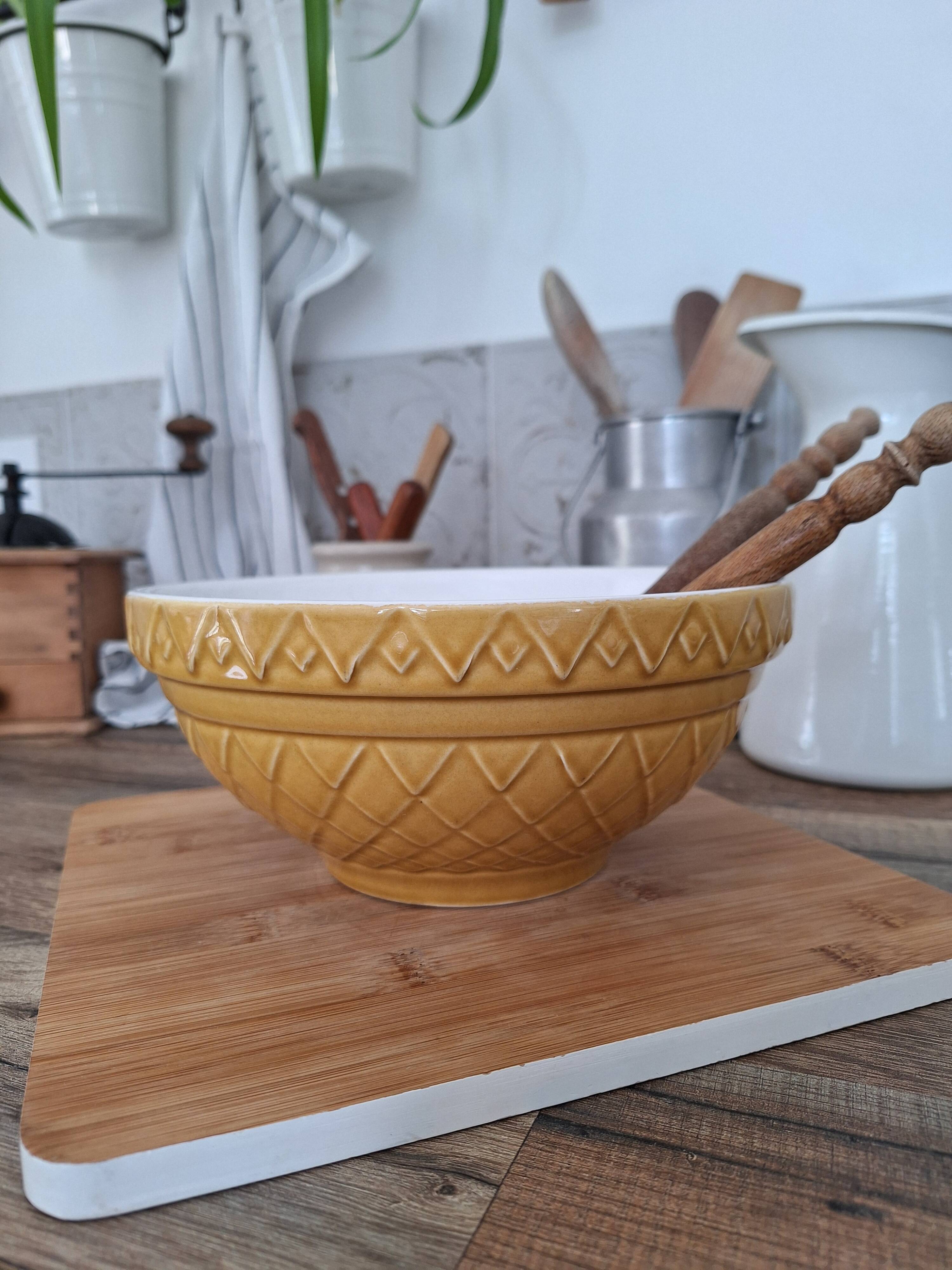 Mustard yellow salad bowl