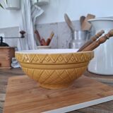 Mustard yellow salad bowl