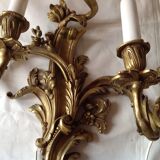 Pair of bronze sconces, 19th century