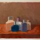 Old painting, still life with bottles, signed Milliquet (1896-1982)