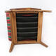 Fauteuil en chêne et rembourré de tissu rouge, conçu par H. Brockmann Pedersen, années 1960