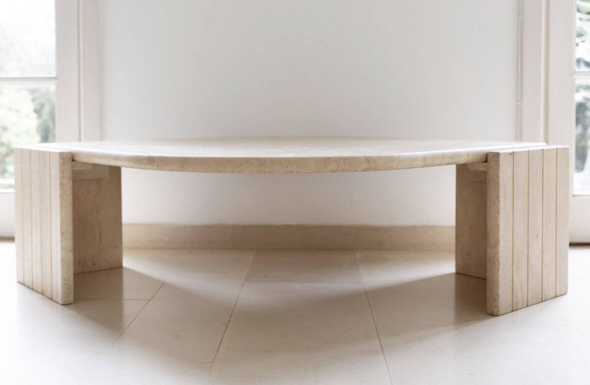 Table basse en travertin le coquillage