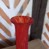 Red glass paste vase