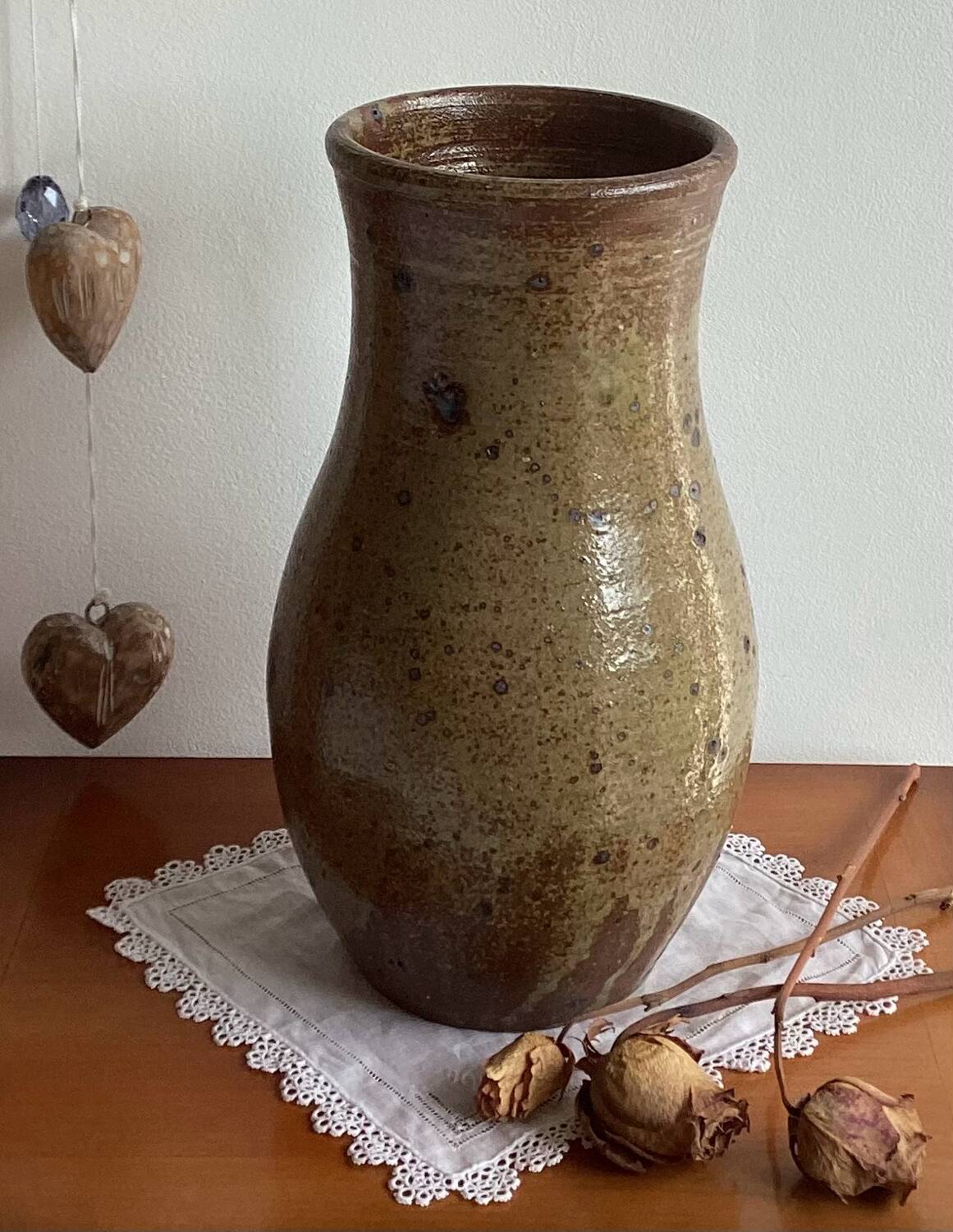 Large pyrite stoneware vase