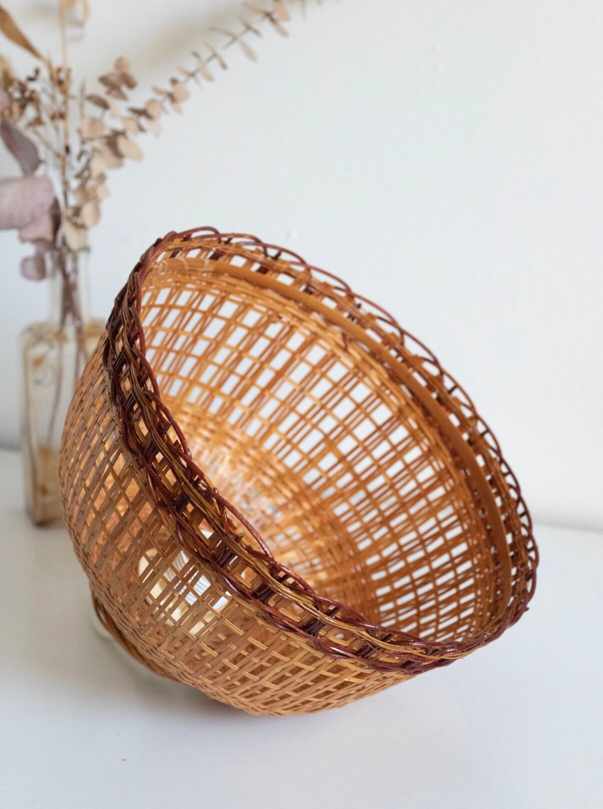 Vintage wicker pendant lamp