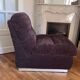 Vintage 1970s lounge chair in chocolate brown velvet with a chrome base.
