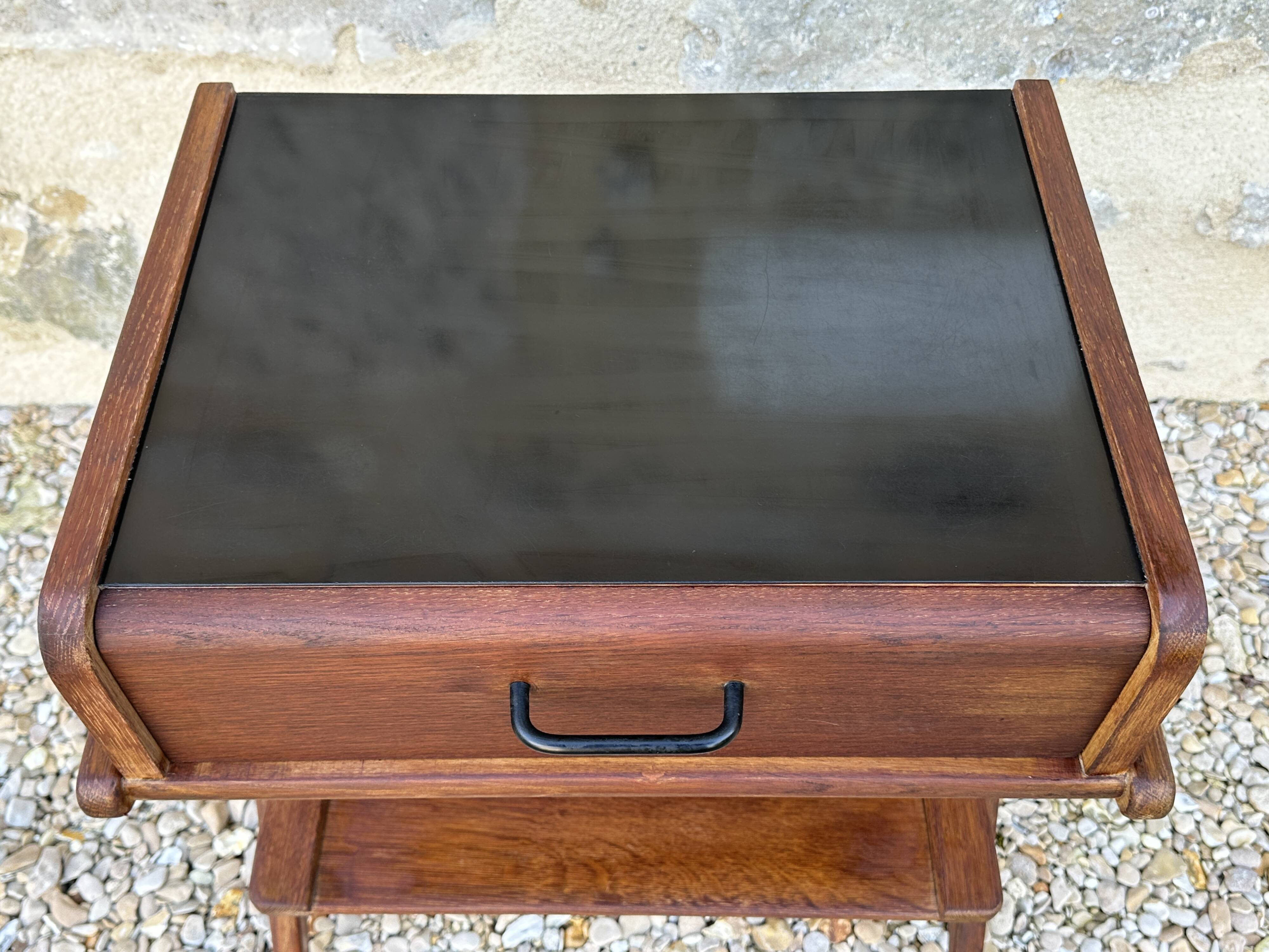 Vintage oak bedside table, 50s and 60s design