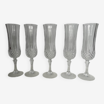 5 crystal champagne flutes