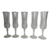 5 crystal champagne flutes